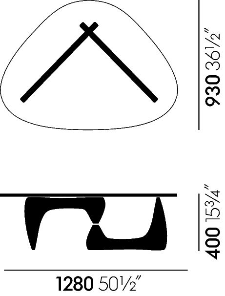 Noguchi sofabord fra Vitra
