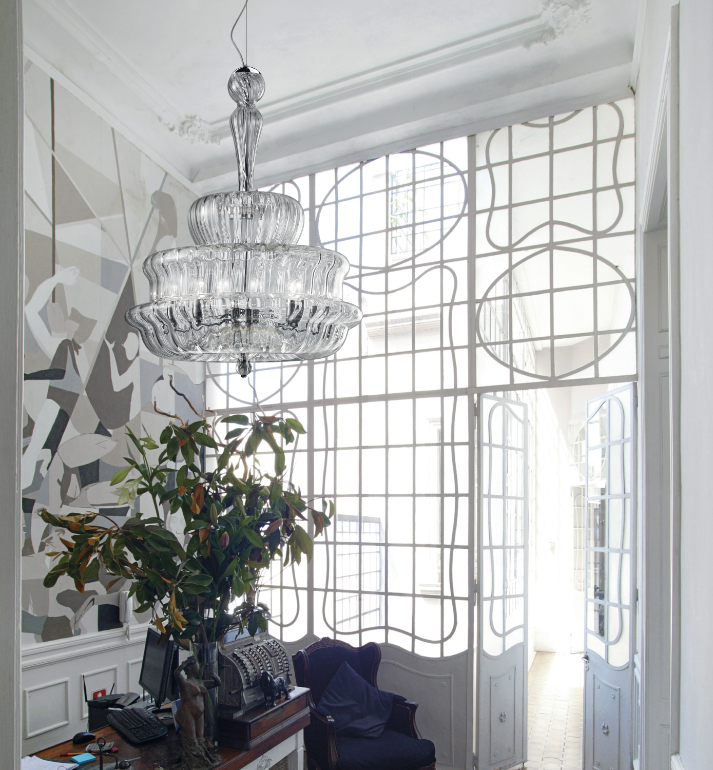 Novecento glass pendant lamp by Vistosi Murano